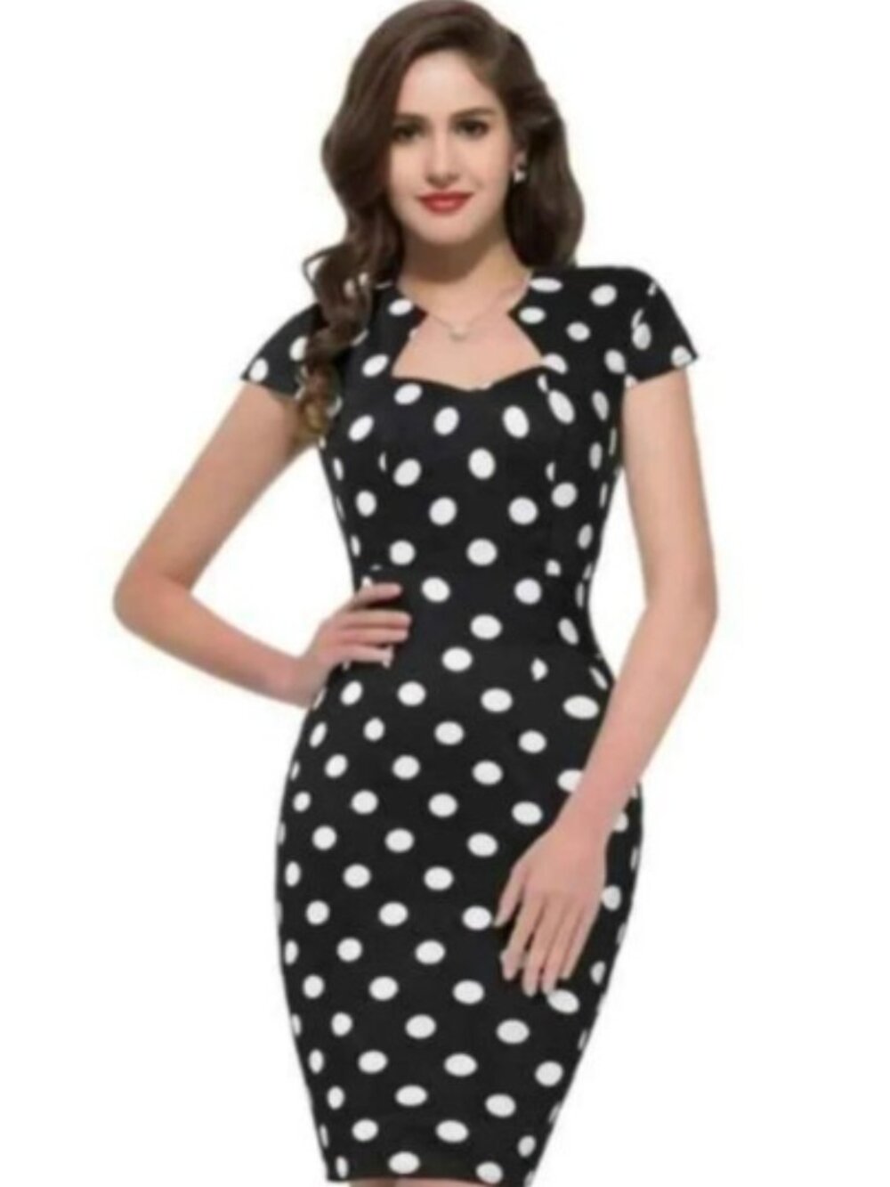 Grace Karin Black & White Polka Dot Retro Dress – XXXL (Fits Like XL/XXL)